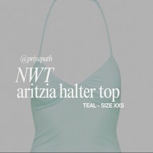 NWT Light Blue/Teal Aritzia Halter Top